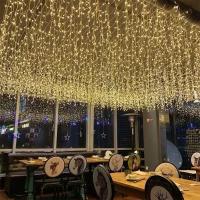 Luces De Navidad De Hiedra LED Icicle Cortina 4M(W)*0.6M(H) Flash Fairy String Para Decoración De Año Nuevo Boda Fiesta Exterior - details 7