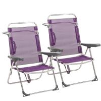 2 Sillas de Playa - Reclinable con Asas - Pack de 2 - Morado - Silla de Playa plegable | XHC BRICO - details 0