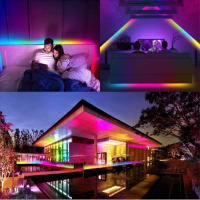 Tira De LED RGB WS2812B 5050 DC 5V Impermeable Con IC Chip Addressable 144LEDs Pantalla Digital Flexible Multicolor Para Decoración De Hogar - details 14