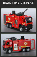 Camión De Escala 1/32 Con Escalera Y Tanque De Agua Juguete De Incendio Con Sonido Y Luz Puerta Abre Vehículo Regalo De Cumpleaños Para Niños Material Aleación Diseño Realista - details 5