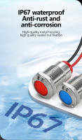 Luz De Indicador LED Metálica 12V 24V 110V 220V Impermeable Con Cable 6mm-12mm Roja/Amarilla/Azul Verde Luz Metálica Para Señal De Poder - details 3