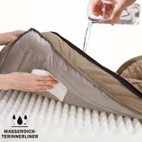 Cama ortopédica extragrande para perros, cama extragrande lavable para gatos, cojín para perros con estructura de panal y forro impermeable extraíble, de espuma, ortopédica, marrón - details 0