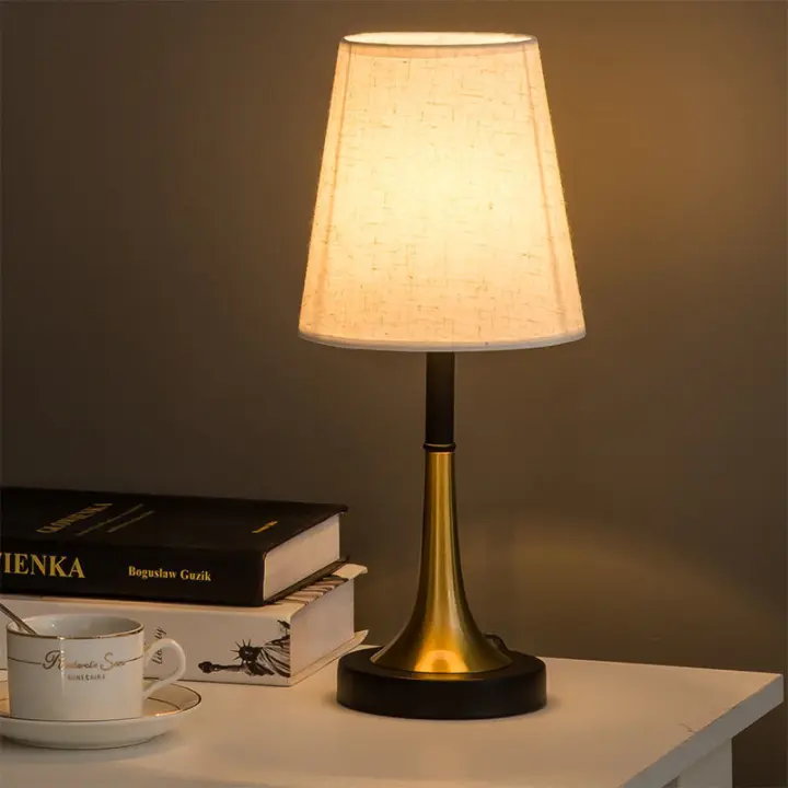 SOMY Lámpara de mesita de Noche, lámpara de Mesa con Pantalla de Tela metálica, Adecuada para Sala de Estar, Dormitorio, Oficina, lámpara de 38 cm de Alto, 16 cm de Ancho - 1