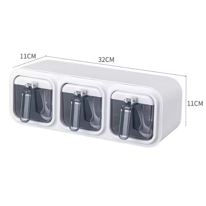 Organizador De Cocina Para Condimentos Y Especias Caja De Almacenamiento Montada En La Pared Jars Modernas Para La Casa Y Jardín - 1