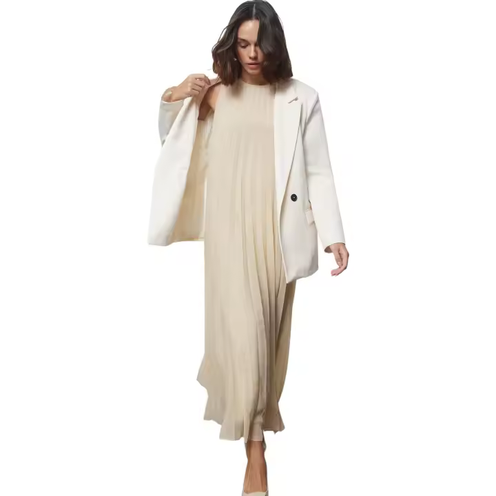 Trendyol Beige Pleated Woven Underwear Dress Tctaw25Eb00089 - 1