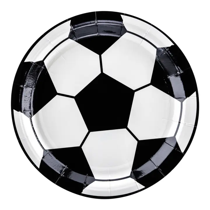 Platos de papel de Fútbol con forma de balón de 18 cm - PartyDeco - 6 unidades - 1