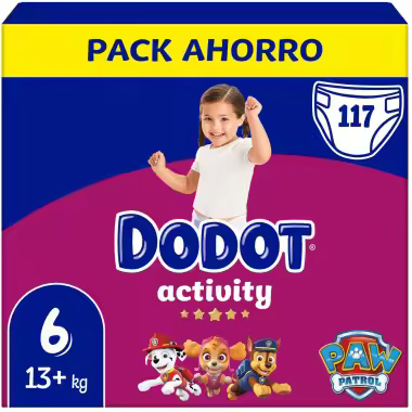 Pañales Dodot Box Activity Talla 6 (+13 kg) Pack Ahorro 117 Uds – Máxima Absorción para Niños Activos - 1