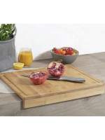 MAXHOME-MasterChef Tabla de cortar de madera, tabla de cocina de bambú, para carne, jamón, pan, queso, con ranura y borde para jugo, natural - details 7