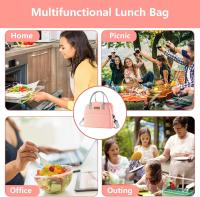 Fiambrera para helbres y Mujeres lonchera para adultos Bolsa de almuertos contenedor de Productos Alimenticios reulizable adecuado para el trabajo Viajes Picnicking Oficina (Pink) - details 9