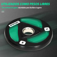 SPORTNOW Juego de 2 Discos de Pesas Olímpicas de Hierro Fundido 5 kg/10 kg Placas de Pesas Recubierta de Goma con Barra Tri-Grip y Orificio de 5 cm para Fitness en Gimnasio Casa Negro - details 4