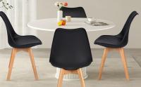 T-Lovendo Pack de 4 Sillas Comedor Nórdico de Madera de Haya y Asiento Acolchado - details 0