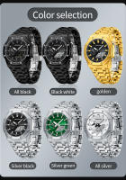 Reloj Electrónico Para Hombre SANDA 3357 Dual Display Multifuncional Resistente Al Agua Con Alarma Y LED De Acero Inoxidable - details 5