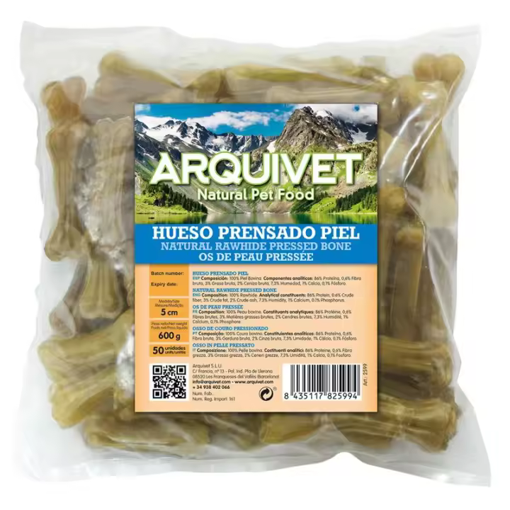 Huesos para perros pequeños Prensado Piel 5Cm. Bolsa 50 Uds. - 1