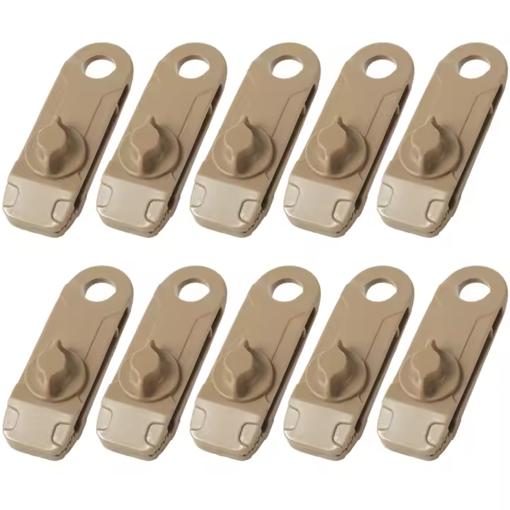 10pcs Clips De Shark Para Tienda De Campaña Resistente Al Viento Reutilizable Accesorio De Tensión Para Sombra Y Canopy - 1