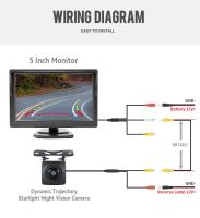 Cámara De Reversa Dinámica KTYDKP Con Pantalla De 5 Pulgadas Para Coche Monitor De Estacionamiento Impermeable Ángulo De Visión 170° - details 9