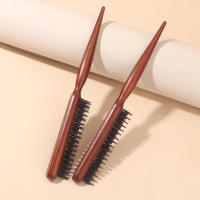 Cepillo De Pelo Profesional Para Peluquería Con Cerdas De Jabalí Y Madera Línea Delgada Para Teasing Y Estilizado Extensiones De Cabello Herramienta De Peluquería - details 4