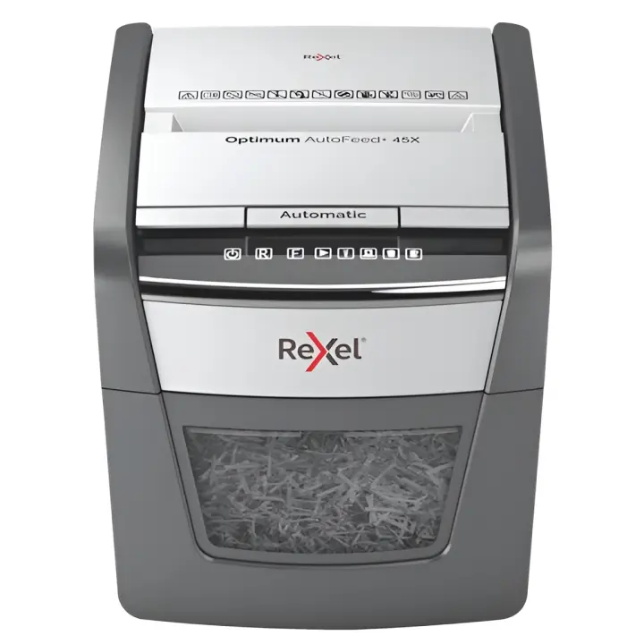 Destructora de Papel Automática Rexel Optimum Autofeed 45X - 20L - 45 Hojas - Anti Atasco - 1