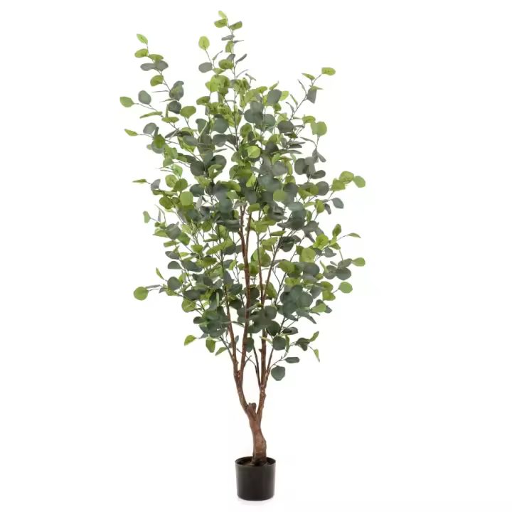 Emerald Eucalipto Artificial con Maceta Plantas Falsas Plásticas Decoración Dimensiones 120 cm, 140 cm - 1