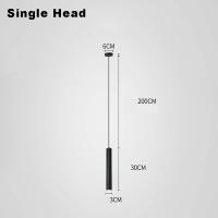 Lámpara Colgante Moderna Nórdica LED Doble Cabeza Para Comedor 2m Con Tubo Decorativo De Cilindro Lámpara De Pared Chandelier - details 4