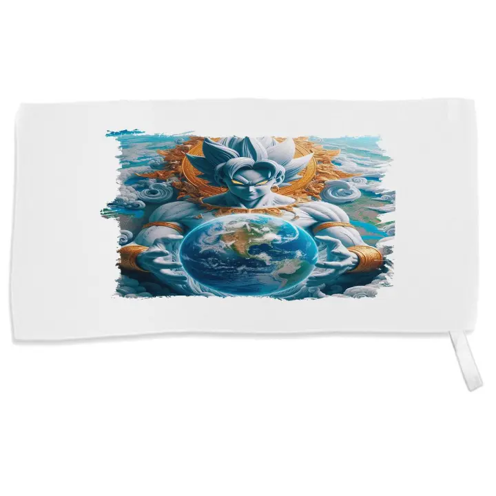 MERCHANDMANIA TOALLA PEQUEÑA ABSORBENTE broly dios god ssj ultra instinto mundo universo z suave personalizada con cinta elastica - 1