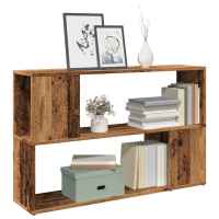 vidaXL Estantería madera de ingeniería madera envejecida 100x24x63 cm en color Madera antigua/Roble artisan | almacenamiento funcional diseño moderno para baño dormitorio sala - details 0
