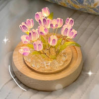 Luz De Noche En Forma De Tulipán DIY LED Batería Manual Decoración De Regalo Para Dormitorio Luz De Sueño De Escritorio - details 4
