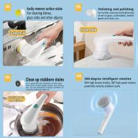 Cepillo De Limpieza Eléctrico Multifuncional 5-en-1 Recargable Por USB Herramienta De Limpieza Para El Baño Y Cocina Cepillo De Lavado Para Platos Y Bañera - details 7