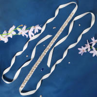 Cinturón De Flor De Rhinestone Hecho a Mano Para Mujer Accesorio De Fiesta Boda Vestido De Novia Cinta De Novia Para Damas De Honor Regalo - details 4