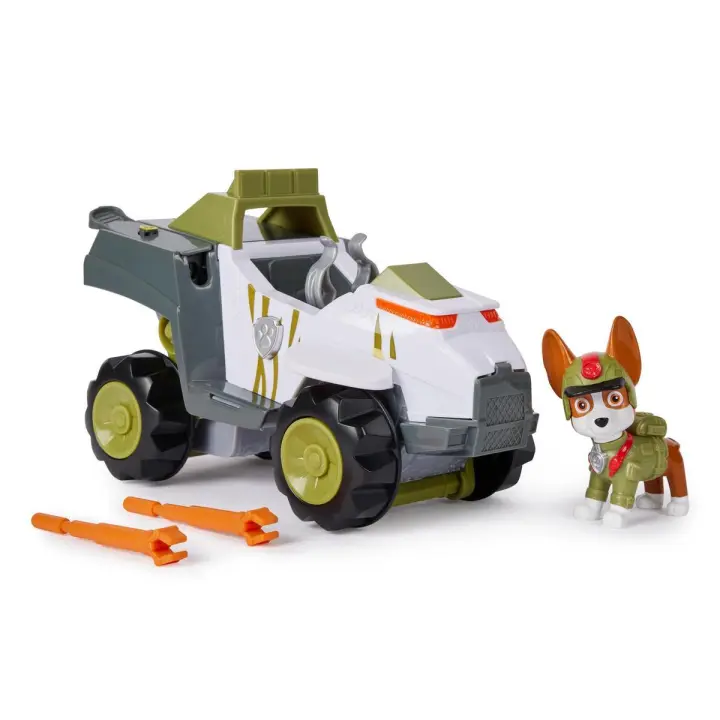 SPIN MASTER - PATRULLA CANINA - Pack Figura Tracker Jungle Pups y Vehículo Mono Lanza Proyectiles - Patrulla Canina Juguetes - 6067762 - Juguetes Niños 3 años + - Regalo Niño 3 años + - 1