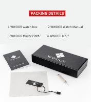 Reloj De Pulsera De Cuarzo Para Hombre WWOOR Moda Nueva Lujo Cuadrado Acero Inoxidable Impermeable Reloj De Mano Masculino - details 12
