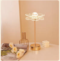 Lámpara De Mesa Retro Dorada Con Mariposa De Acrílico Luz De Noche LED Para Decoración De Habitación Y Sala De Estar Luz De Lectura Ajustable Con Botón De Presión - details 9