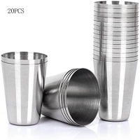 20pcs Copas De Vino De Acero Inoxidable De 30ml Para Camping Al Aire Libre Taza De Café Y Té Rugged Metal Silver Cup - details 0