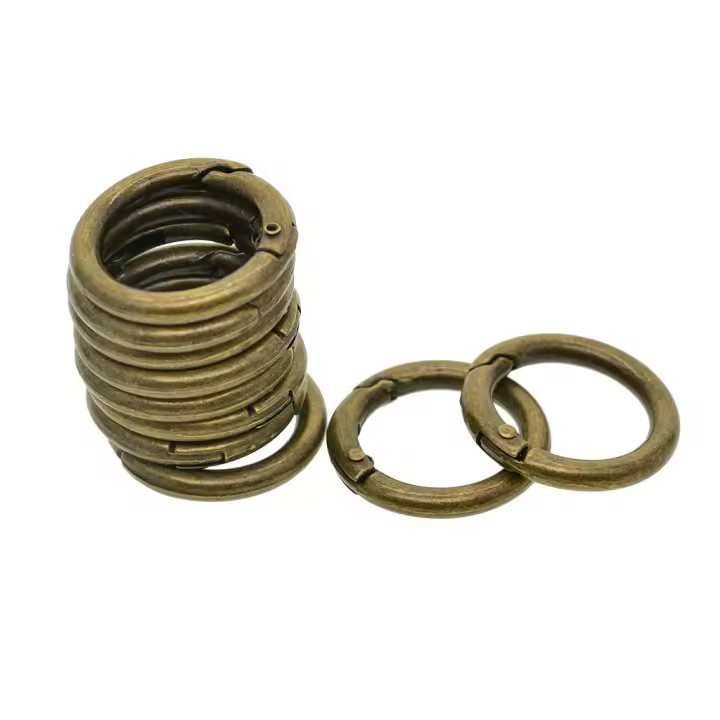 10 Piezas Anillo De Cierre De Resorte Cromado Engrosado 25mm Redondo Para Viajes Y Senderismo Accesorio De Llavero De Metal - 1