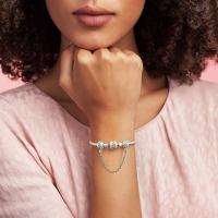 Pandora Momentos DE LA Mujer Sterling Silver Band of Hearts Safety Chain Charm para la pulsera - details 0