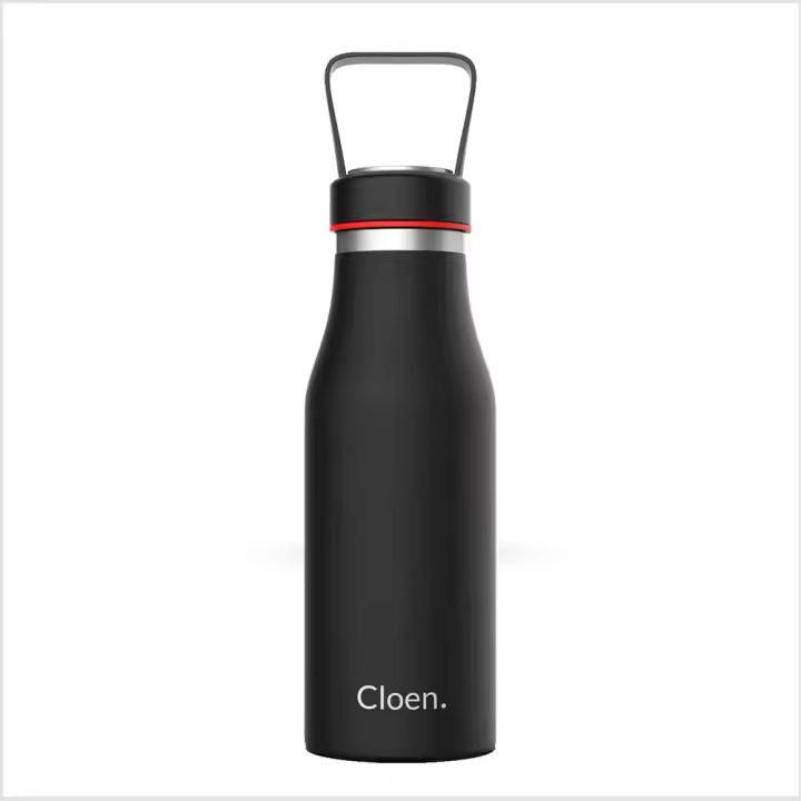 Botella Triple Capa 500ml negra Cloen. Acero Inoxidable. 24 horas de frio y 12 horas de calor. - 1
