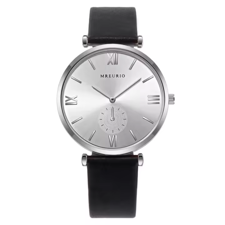 Nuevo reloj para hombre de moda de marca, correa de cuero, ultra delgado - 1
