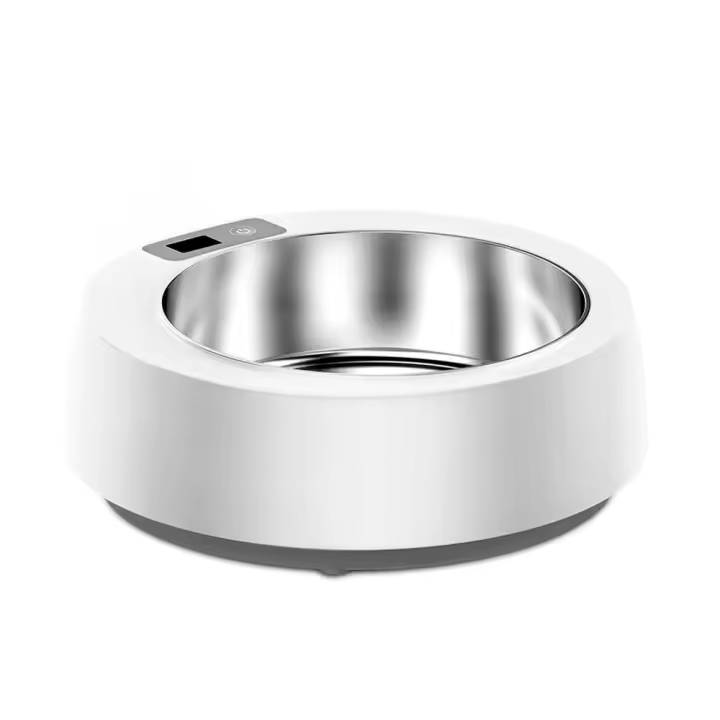 Alimentador elegante de la comida de perro de la comida para gatos del cuenco del gato y del perro del animal doméstico redondo del acero inoxidable - 1