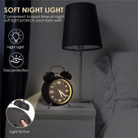 Reloj De Alarma De Bola Doblemente Con Silbato De 4 Pulgadas Marco De Metal Pantalla 3D Con Luz Trasera Operado Por Batería Para Escritorio En Casa Y Oficina - details 2