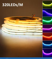 Tira De LED COB Flexible 5M 12V 8mm 320 Chips Alta Densidad Rojo Verde Azul Cálido Natural Frío Iluminación Lineal - details 0