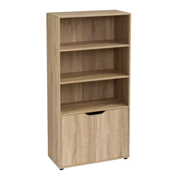 Lola Home Estantería de puerta de madera marrón de 119x29x59 cm - 1