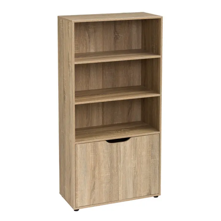 Lola Home Estantería de puerta de madera marrón de 119x29x59 cm - 1