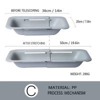 Cesta De Enjuague Retráctil Para Cocina Organizador De Plástico Ajustable Para Frutas Y Verduras Cesta De Almacenamiento Para Lavado De Cocina Accesorio Doméstico - details 7