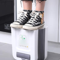 Bandeja De Cocina Plegable Y Colgante Para Lanzamiento De Residuos Ecológica De ABS Tamaño 7L/10L Colores Blanco Y Beige - details 4