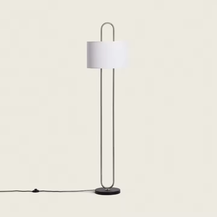 LEDKIA LIGHTING - Lámpara de Pie Duque | Metal y Tela | Elegante y Versátil | Ideal para Sala, Dormitorio u Oficina | Apta para Bombilla E27, Blanco, Metal - 1