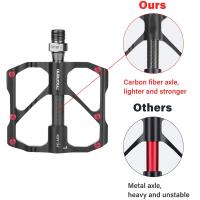 Pedales De Bicicleta PROMEND MTB/Road En Fibra De Carbono Ultraligeros Con 3 Rodamientos Antideslizantes Y Aluminio CNC Pedales Grandes Para Mountain Bike Y Road Bikes - details 7