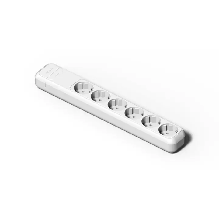 Base de enchufes con 6 tomas sin cable blanca 16A 250V Famatel 2507 - 1