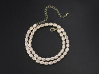 Collar De Tenis Oval Dainty Con Cristal CZ Dorado Para Mujer Joyería De Moda Para Boda Collar Geométrico De Cadenilla - details 12