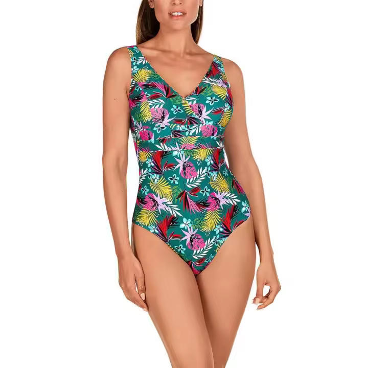 Dolores Cortes Bañador Cruzado Estampado Verde Tamouré - 3426 - 1