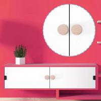 20pcs Round Unfinished Wood Drawer Knobs 35mm Dia Wood Furniture Cabinet Dresser Pulls - details 3