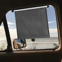 Cortinas De Sol Retráctiles Para Coche 2Pcs 15 Pulgadas Cortina De Ventana Lateral Con Ventosa Telescopio Bloqueo De Calor PVC Negro Y Blanco - details 3